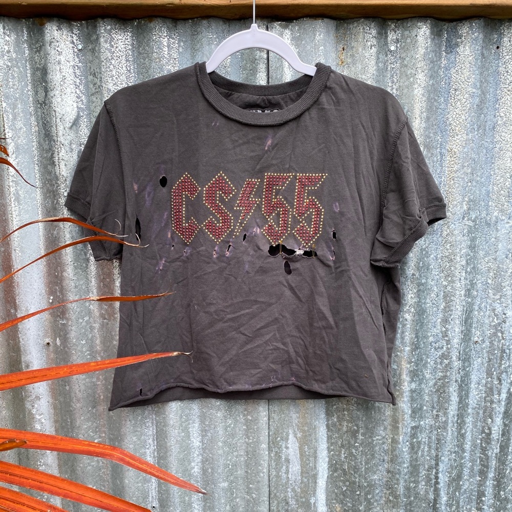 Distressed Crop Tshirt